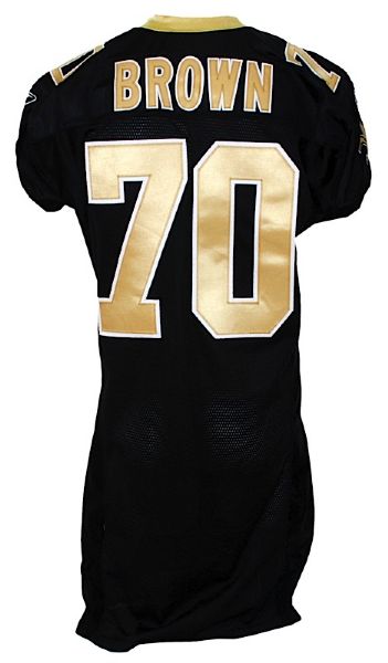 12/23/2007 Jammal Brown New Orleans Saints Game-Used Home Jersey (JO Sports LOA) (Provagroup)