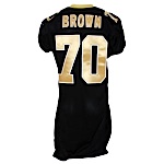 12/23/2007 Jammal Brown New Orleans Saints Game-Used Home Jersey (JO Sports LOA) (Provagroup)