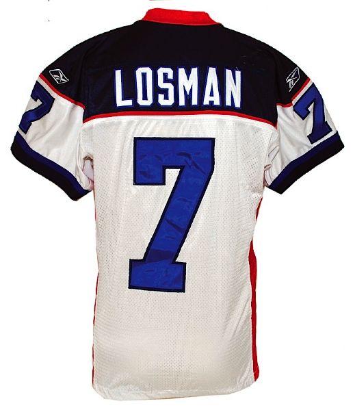 12/31/2006 J.P. Losman Buffalo Bills Game-Used Road Uniform with Socks (4) (JO Sports LOA) (Team Repairs)