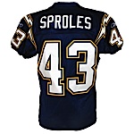 2005 Darren Sproles Rookie San Diego Chargers Game-Used Home Jersey (JO Sports LOA) 