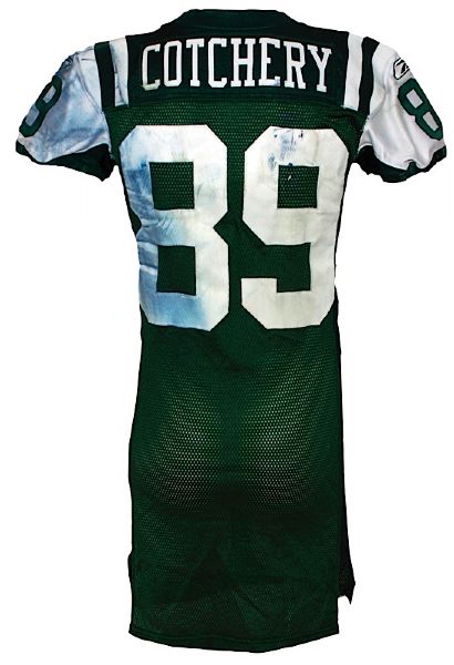 9/13/09 Jerrricho Cotchery New York Jets Game-Used Home Jersey (JO Sports LOA) (New York Jets LOA) (Unwashed)