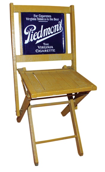 1910-1920s Piedmont Cigarette Porcelain Folding Chair