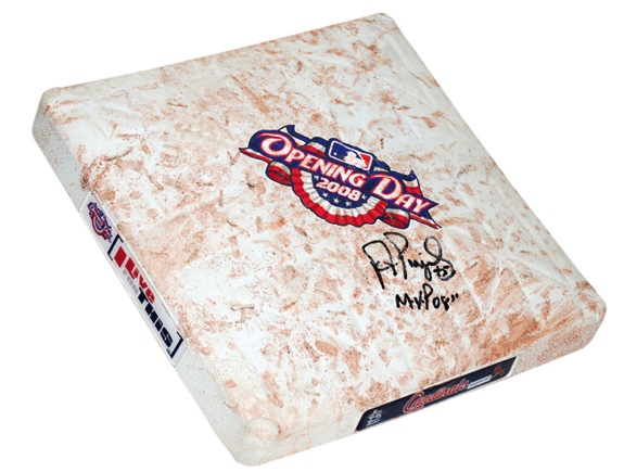 April 1, 2008 St. Louis Cardinals Game-Used Opening Day Base Autographed by Albert Pujols (JSA) (UDA) (MLB Hologram) 