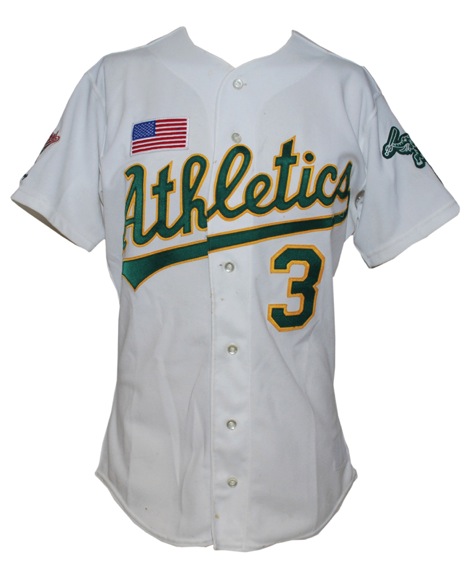 1990 Harold Baines Oakland Athletics Game-Used Home World Series Jersey 