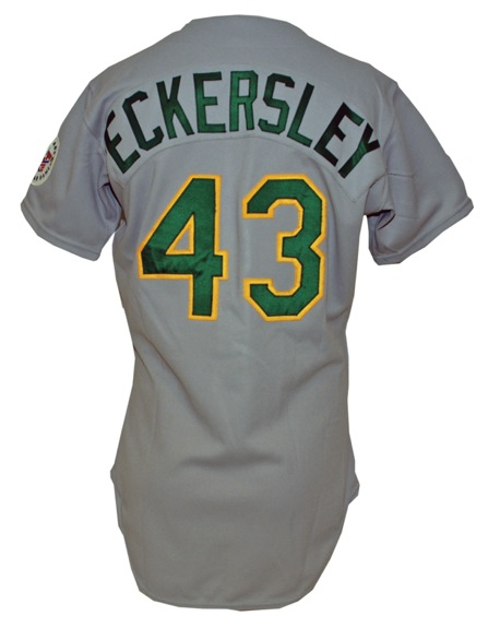 1987 Dennis Eckersley Oakland Athletics Game-Used Road Jersey 