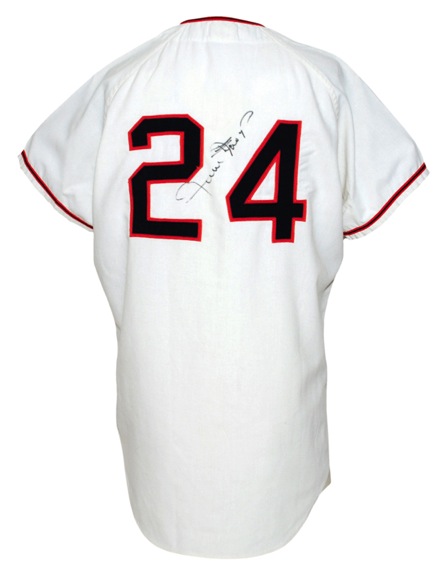 1971 Willie Mays San Francisco Giants Game-Used & Autographed NLCS Home Flannel Jersey (JSA) (Dobbins LOA)
