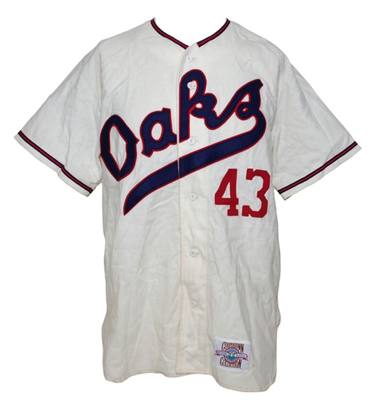 4/3/1994 Dennis Eckersley Oakland Oaks Throwback Game-Used Uniform (2) (Team Letter)