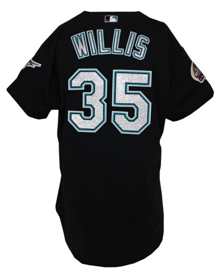 2003 Dontrelle Willis Rookie Florida Marlins World Series Game-Used Black Alternate Jersey 