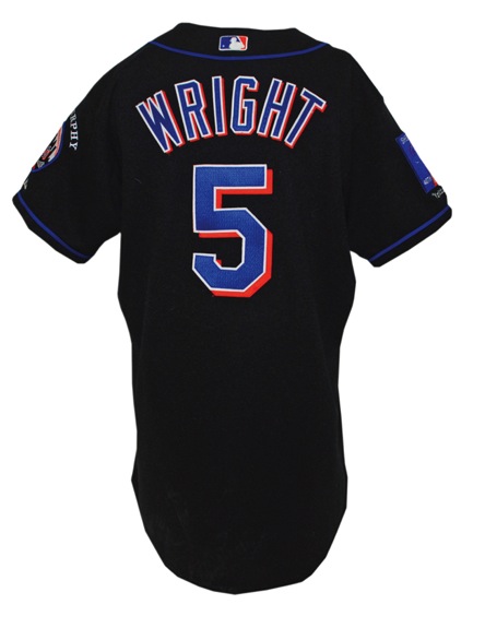 2004 David Wright Rookie New York Mets Game-Used Black Alternate Jersey