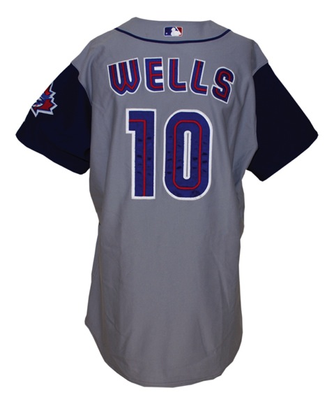2002 Vernon Wells Toronto Blue Jays Game-Used Road Jersey