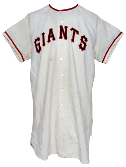 1961 Tom Haller Rookie San Francisco Giants Game-Used Home Flannel Jersey