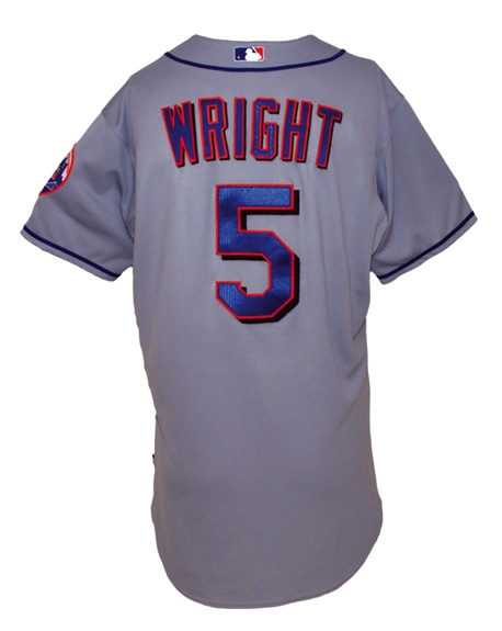 2008 David Wright New York Mets Game-Used Road Jersey