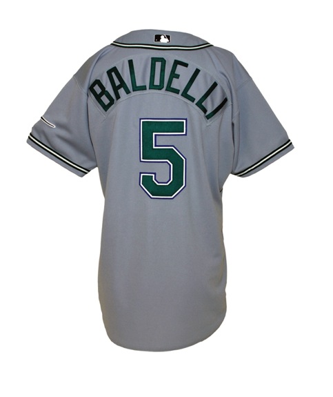 2003 Rocco Baldelli Rookie Tampa Bay Devil Rays Game-Used Road Jersey