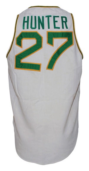 1970 Jim “Catfish” Hunter Oakland Athletics Game-Used Home Flannel Jersey