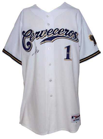 9/6/2008 Corey Hart Milwaukee Brewers (Cerveceros) Game-Used & Autographed Home Jersey (MLB Hologram) (JSA)
