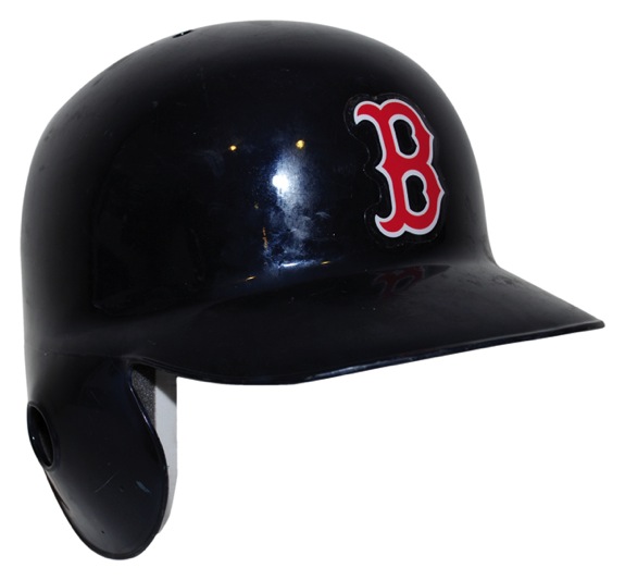 2009 Joey Gathright Boston Red Sox Regular & Postseason Game-Used Batting Helmet and 2009 Nick Green Boston Red Sox Regular & Postseason Game-Used Batting Helmet (Steiner LOA) (MLB Hologram) (2)