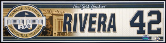 2009 Mariano Rivera NY Yankees Locker Room Nameplate (MLB Auth) (Yankees-Steiner) (Championship Season)