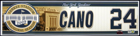 2009 Robinson Cano NY Yankees Locker Room Nameplate (MLB Auth) (Yankees-Steiner) (Championship Season)