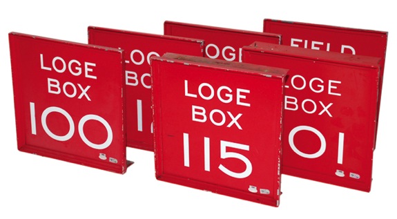 Fenway Park "Field Box" and 5 “Loge Box” Signs (6) (Steiner) (MLB Auth)
