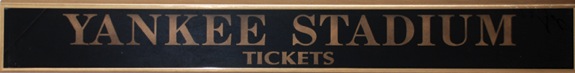 Yankee Stadium Framed Glass Ticket Sign 