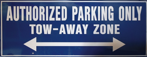 Authorized Parking Only Tow-Away Zone (with Arrow) from Yankee Stadium (Yankees-Steiner LOA)
