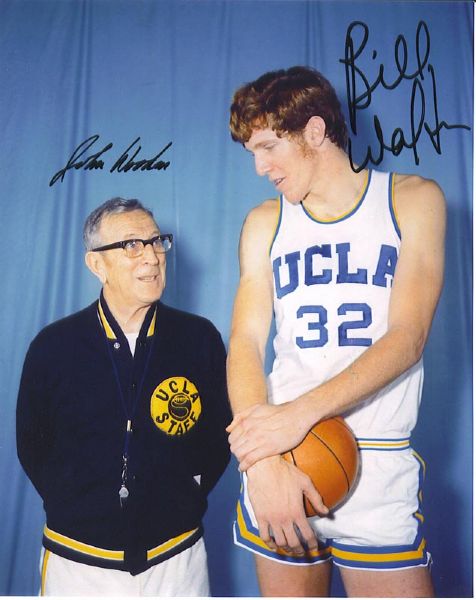 John Wooden and Bill Walton Autographed 8x10 Signed Photo (JSA)