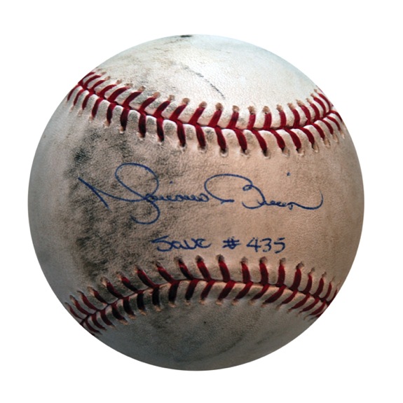 Mariano Rivera NY Yankees Autographed Game-Used Baseball with Save #435 Inscription (JSA) (Steiner) (MLB)