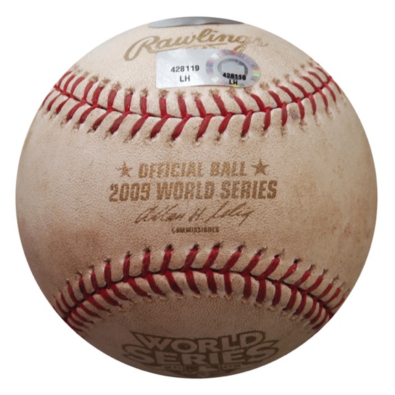 2009 NY Yankees Game-Used World Series Game 4 Baseball (MLB Hologram)