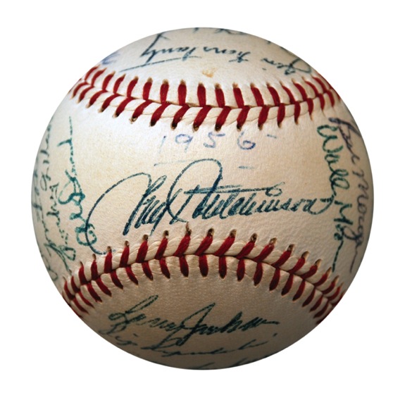 1956 St. Louis Cardinals Autographed Baseball (JSA)
