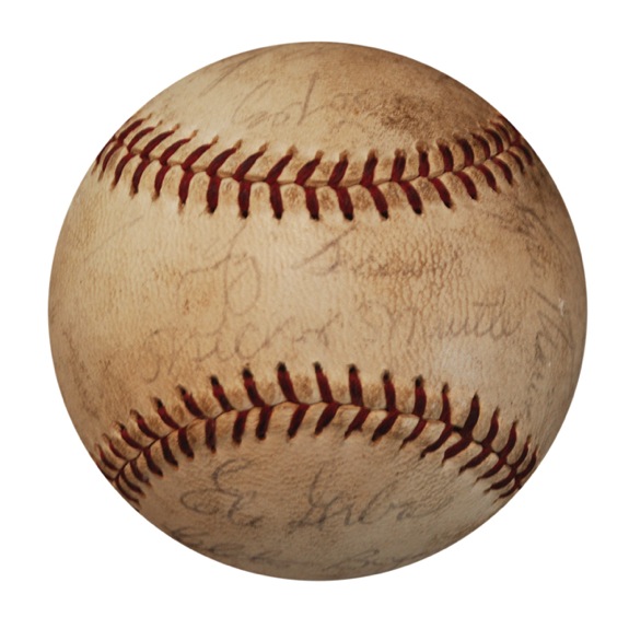 1960 New York Yankees Autographed Baseball (JSA)