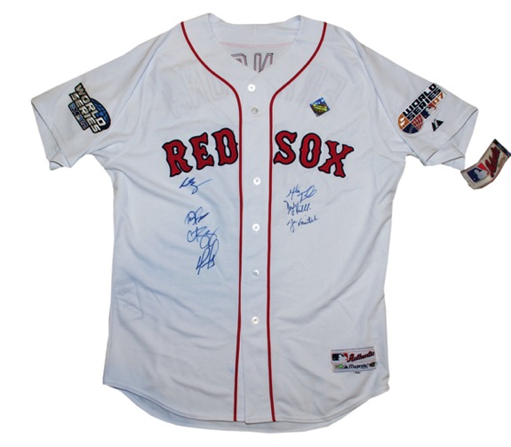 2004 & 2007 Boston Red Sox Terry Francona 7 Signatures Jersey (2004 & 2007 World Series Patches) (JSA) (Steiner LOA)