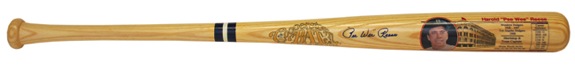 Pee Wee Reese Cooperstown Painted & Autographed Stat Bat (JSA)