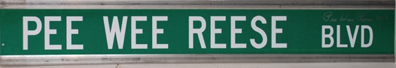 Signed Pee Wee Reese Street Sign (JSA) 