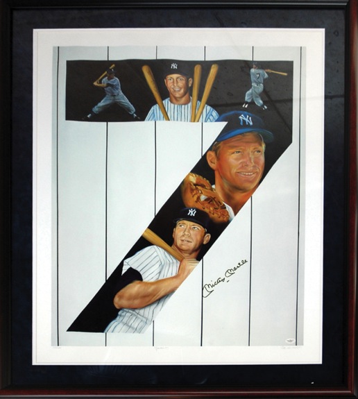 Mickey Mantle Signed Framed Limited Edition Lithograph (150/250) (JSA) 