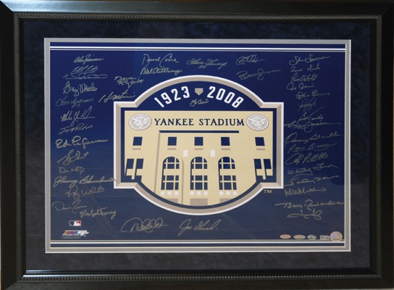 Yankee Stadium 1923 - 2008 Framed & Signed Piece (JSA) 