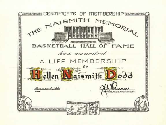 John Bunn Autographed Naismith Award (JSA)