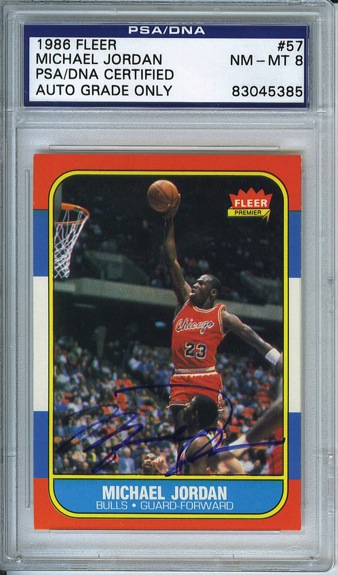 1986 Michael Jordan Signed Fleer Rookie Card (JSA) (Upper Deck) 