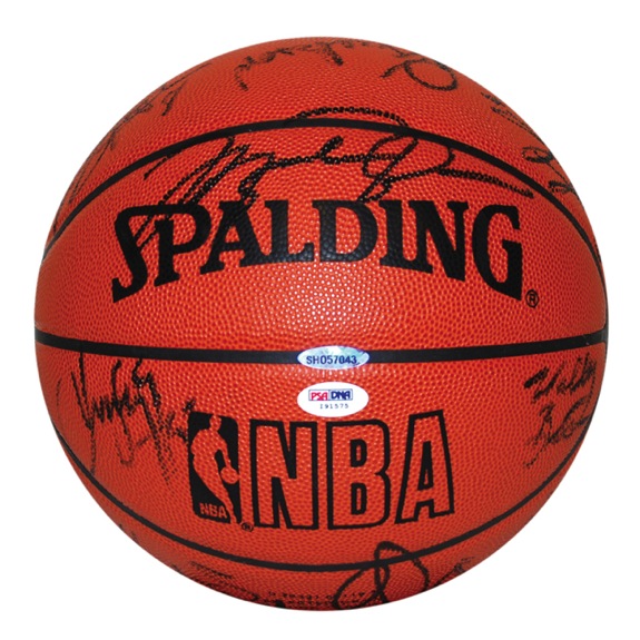 1997-1998 Chicago Bulls Team Autographed Basketball - Last Championship with Michael Jordan (JSA) (UDA)