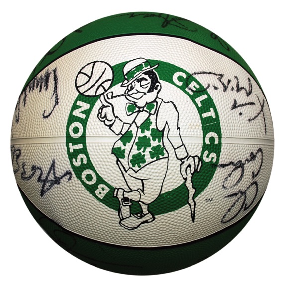 Boston Celtics Autographed Basketballs (2) (D.J. Family LOA) (JSA)