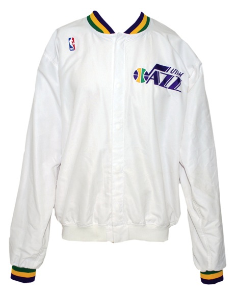 1992-1993 David Benoit Utah Jazz Worn Home Warm-Up Uniform (2)