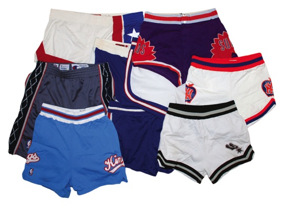 Lot of NBA & ABA Game-Used & Game-Issued Shorts (9)