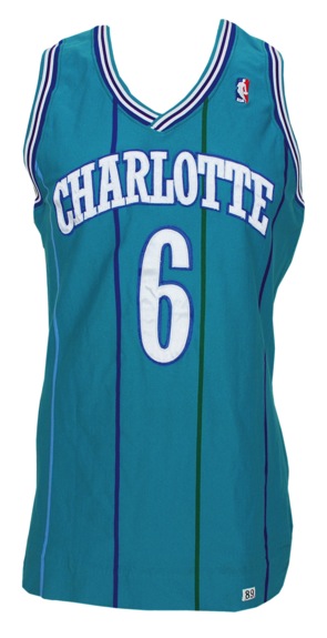 1989-1990 Michael Holton Charlotte Hornets Game-Used Road Jersey