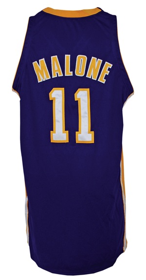 2003-2004 Karl Malone Los Angeles Lakers Game-Used Road Uniform (2)