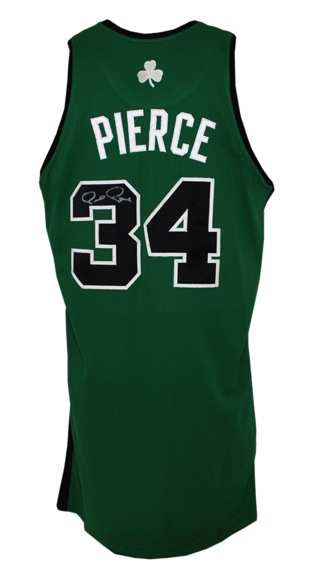 2006-2007 Paul Pierce Boston Celtics Game-Used & Autographed Road Alternate Jersey (JSA) (Red Patch / DJ Armband)