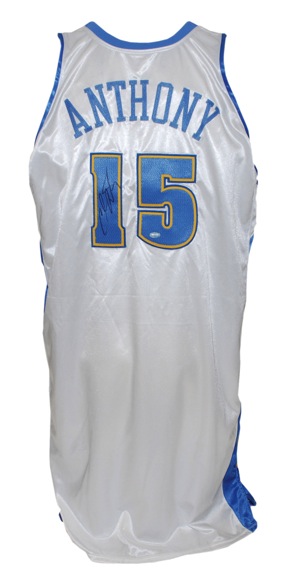 2004-2005 Carmelo Anthony Denver Nuggets Game-Used & Autographed Home Jersey (Steiner LOA) (JSA)