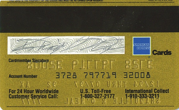 1994 Shaquille O’Neal Personal American Express Gold Card  