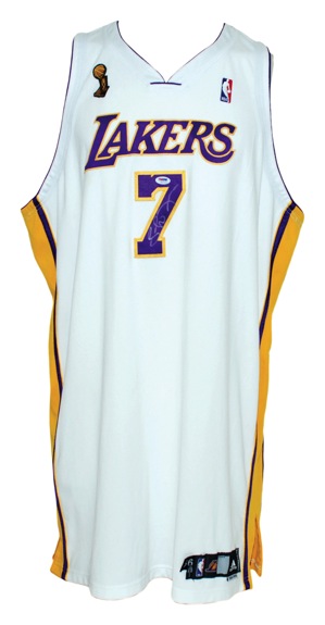 2009 Lamar Odom Los Angeles Lakers Game Used & Autographed Alternate NBA Finals Jersey (JSA) (DC Sports LOA)