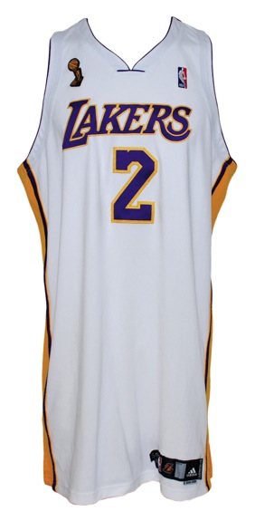 2009 Derek Fisher Los Angeles Lakers Game Used Alternate NBA Finals Jersey (DC Sports LOA)