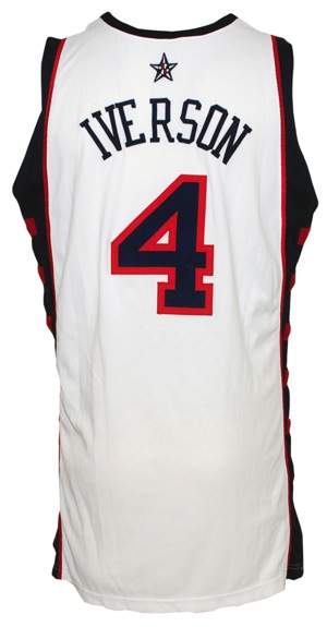 2004 Allen Iverson USA Olympic Game-Used Home Jersey