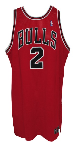 2003-2004 Eddy Curry Chicago Bulls Game-Used & Autographed Road Jersey (Bulls LOA) (JSA)
